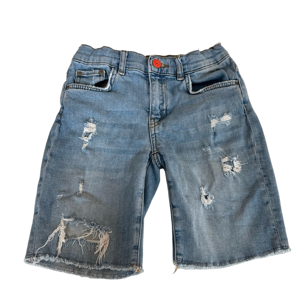 3/20$  Zara Boys “Super Soft” Light Blue Distressed Denim Jean Shorts size 10